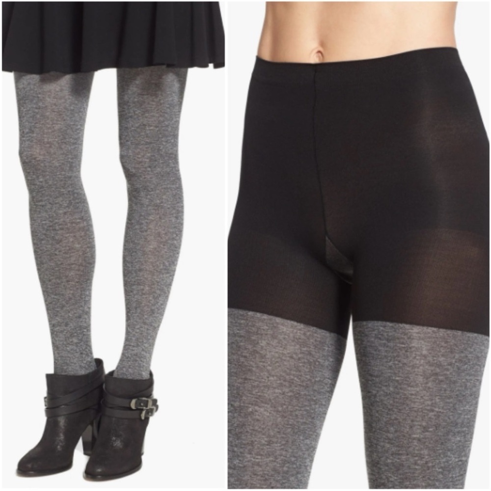 SPANX Tights Marled Shaping Firming Tights Built-In Shaper Shapewear NWT S B